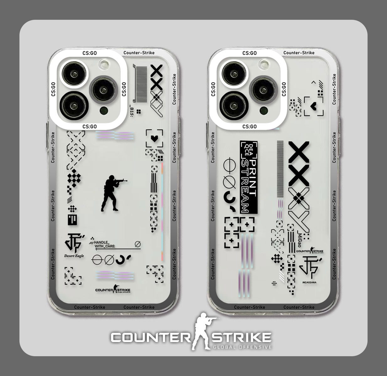 Counter Strike CS Go Custodia telefono iPhone 15 14 13 12 mini 11 pro max xr xs 7 8 se 2020 più cover trasparente al silicone morbido