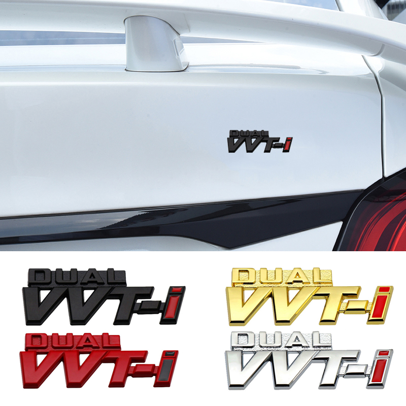 Double VVT-i Car Autocollant d'emblème du coffre arrière pour Toyota Camry Corolla Yaris Rav4 Chr auris Avensis Auto Badge Extérieur Accessoires