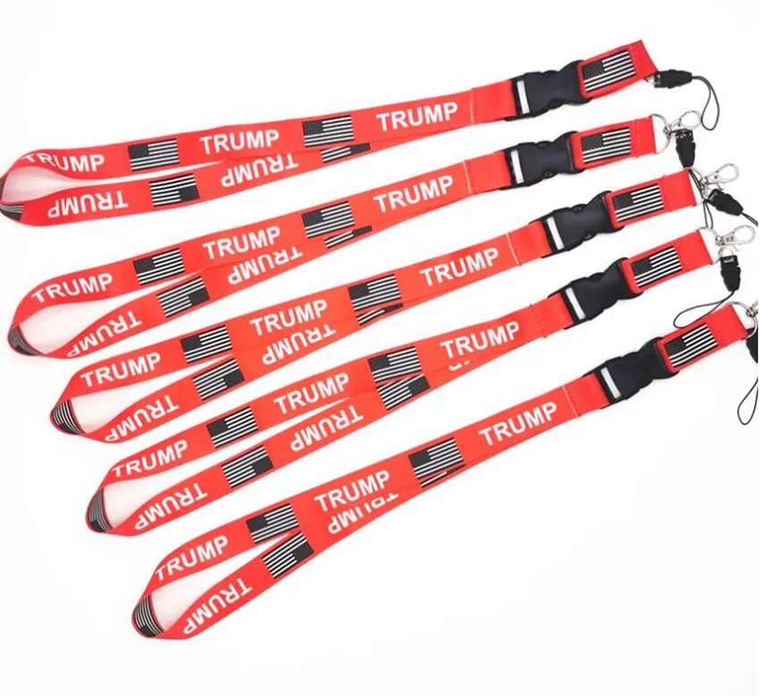 Trump Lanyards 2024 American Election Lanyard Pendants USA Flag Make America Great Key Ring Straps telefono cellulare o schede