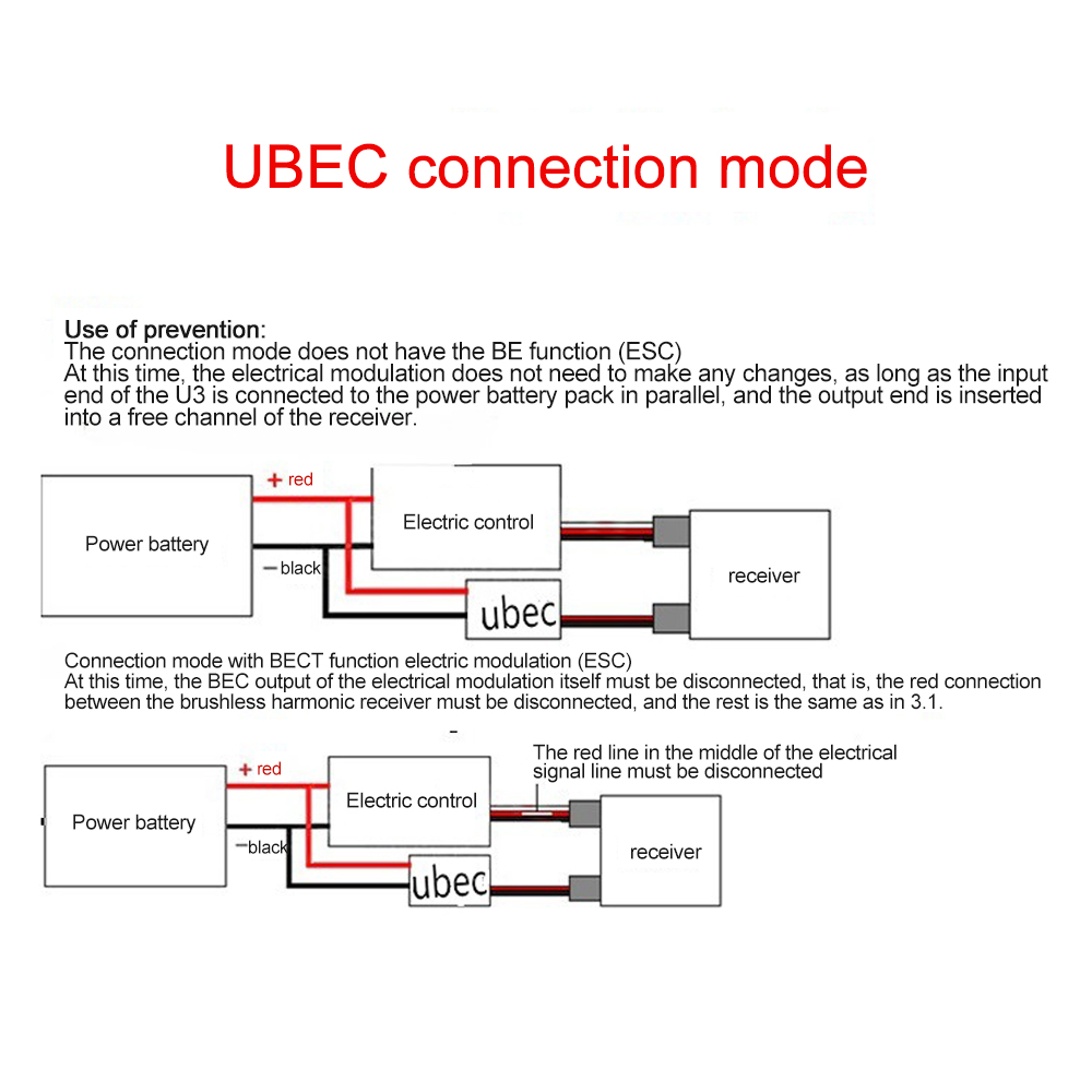 UBEC 5V 3A 5A 7A 15A Mini External BEC 2-12S Lipo DC-DC-spanningsconverter Stap Down Module Volledig scherm Anti-interferentie Spanning
