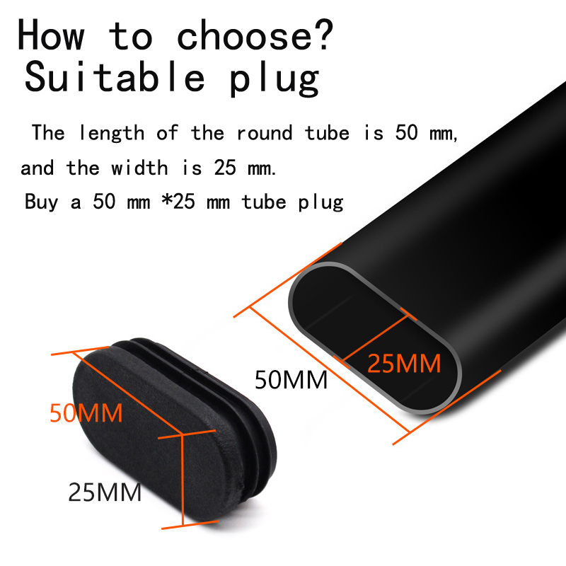 Oval Rohr Stecker Fußpolster Blanking Endkappe Nicht-Schlupftisch Fußstaubabdeckung Stuhl Bein Sockenboden Beschützer Pad Möbel Teil