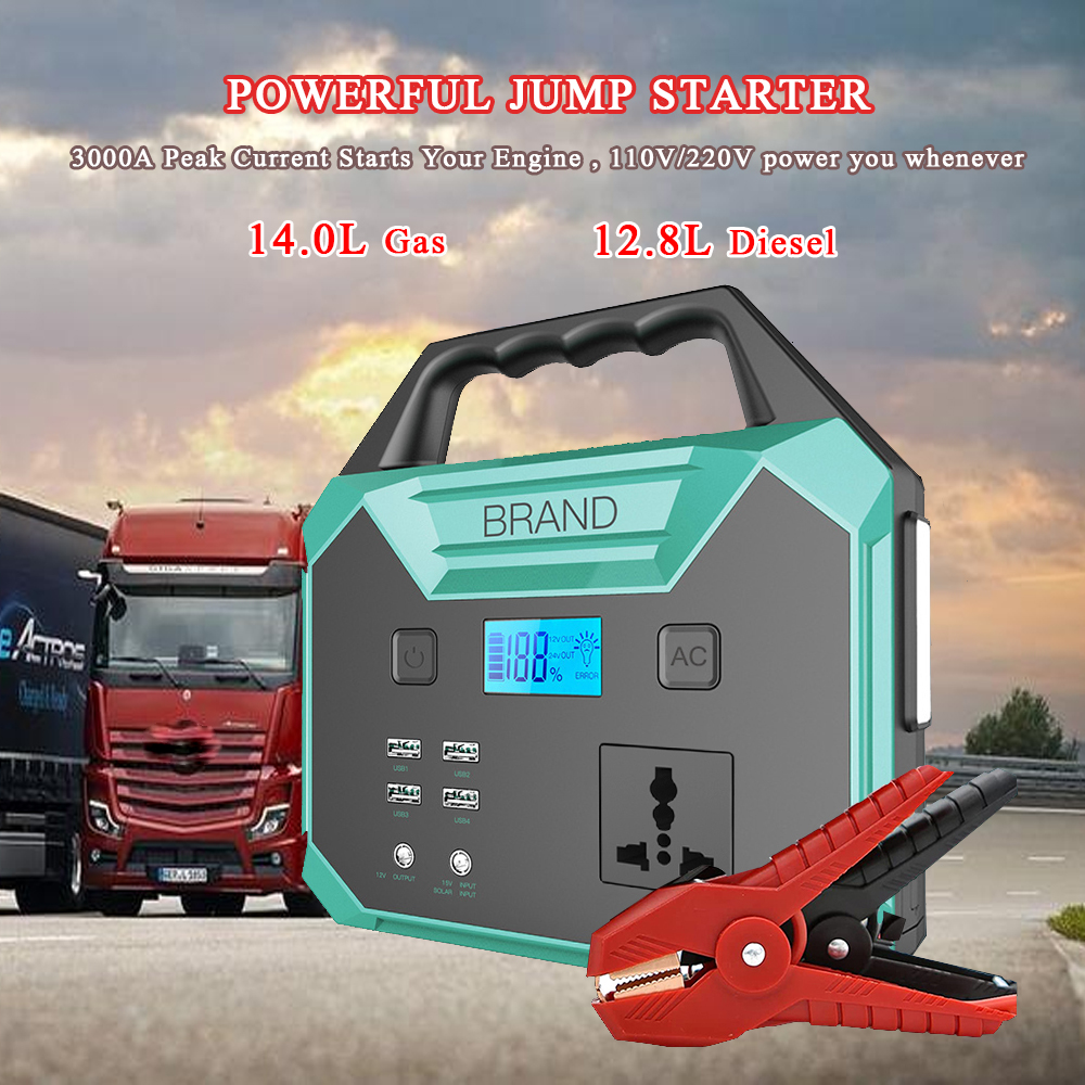 25000mAh Jump Starter Portable Power Bank Car Battery Booster 12V Auto Startanordning för bensindiesel 14L/12.8L Gratis frakt