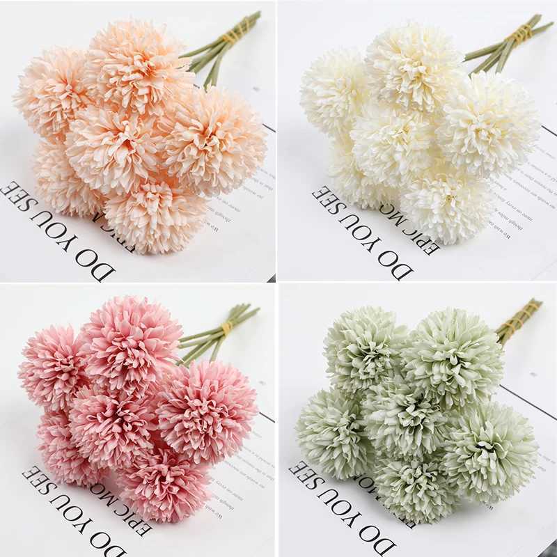 Gedroogde bloemen Kunstbloemen Hydrangea Bouquet Bruiloft Decoratie Fake Flower Craft Home Room Vaas Decor Accessoires Center Tafel ornament