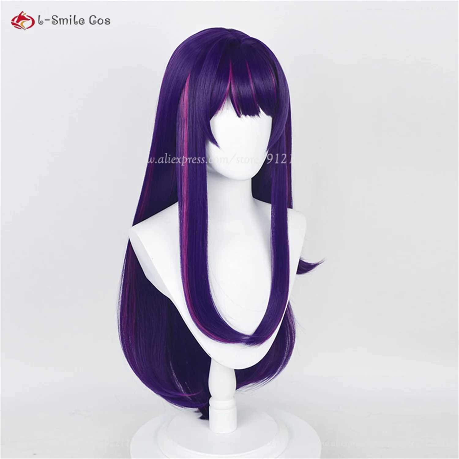 Anime kostiumy Wysoka jakość hoshino ai cosplay peruka anime cosplay 80cm fioletowa peruka różowa róża różowa peruka z odporną na hair do nakrycia głowy imprezę do włosów 240411