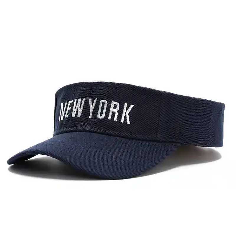 Visors Ball Caps Adjustable Embroidered Twill Visor Fashion Summer Sun Visor Cap for Women Men White Black Navy Beige 240412