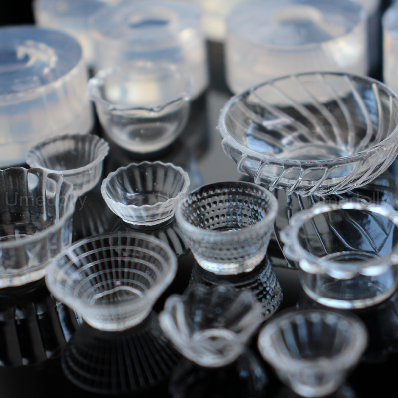 Hög transparens silikon DIY -skål UV -lim harts mögel miniatyrdockan kök salladbowl för Blyth OB11 docktillbehör leksak