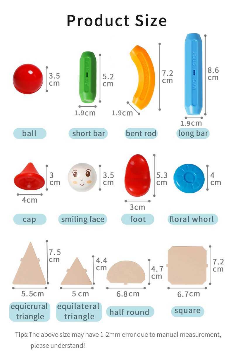 Dekompresyon oyuncak manyetik yapı taşları Montessori Eğitim Oyun Oyuncak Mıknatıslar Çubuklar Yapım Seti Manyetik Çubuk ve Toplar Çocuklar İçin Oyuncak 240413