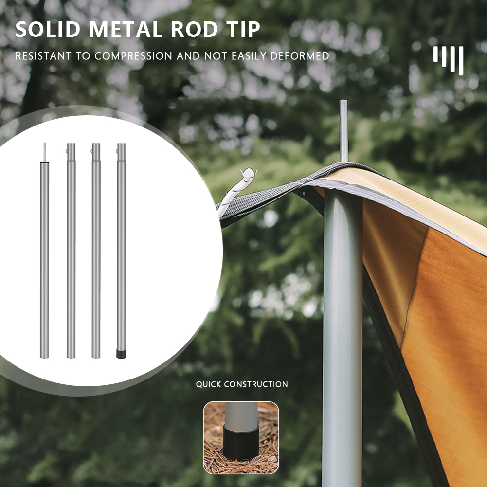 Portable Tent Support Rod Windproof Canopy Pole Detachable Beach Shelter Tarp Awning Pole Accessories for Camping