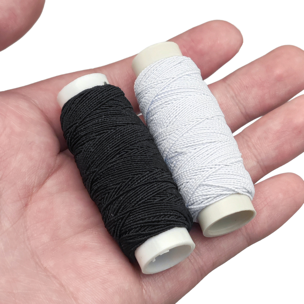 4 st/ställ in svart vit rund elastisk tråduppsättning för sömnads brodertrådar DIY Sewing Shirring Elastic Cord Craft Accessory