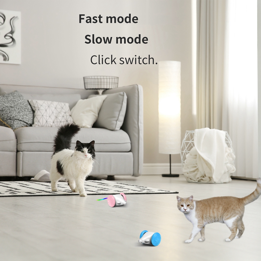 Pet Electric Robot med LED -lampor Interaktiva elektroniska leksaker Cat Intelligent Mouse Machine Fun Play Accessories