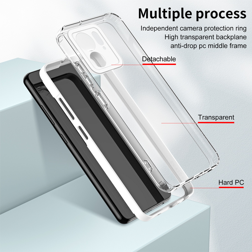 2 en 1 étui de téléphone transparent pour Moto Edge 40 X40 40 Pro G53 G13 G23 G73 G72 G52 G22 G31 G41 G62 E13 E32 E22 G30 G10