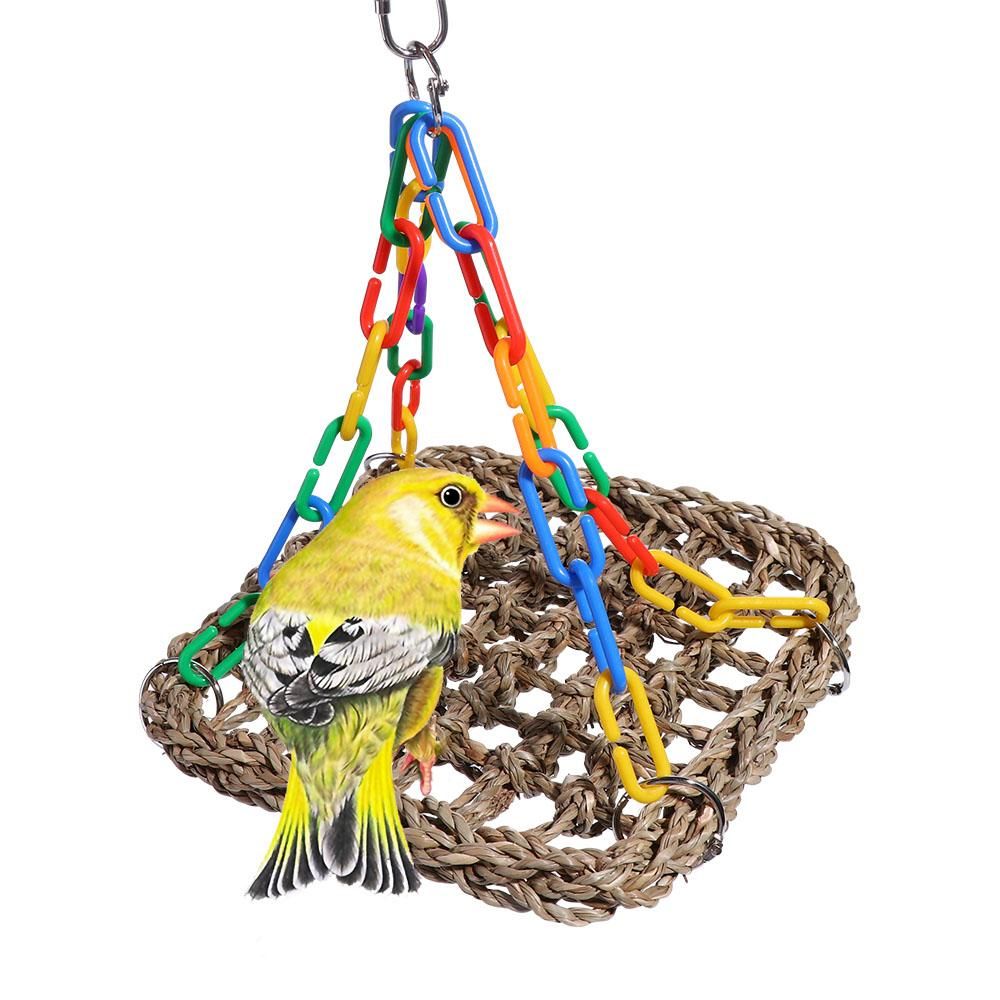 Birds Cage Accessories for Parakeets Bite resistant Rope Parrot Swing Toys Parrot Hammock Bird Hanging Bed Bird Perch