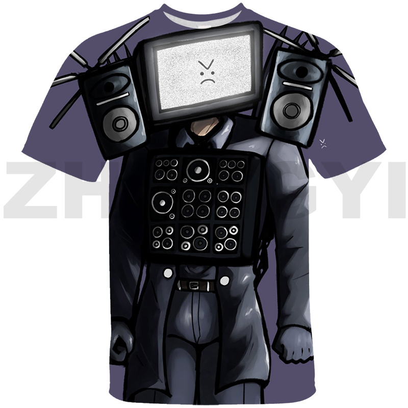 3D Skibidi 화장실 그래픽 T 셔츠 짧은 티 짧은 티 어린이 애니메이션 애니메이션 Tshirt 최신 유행 빈티지 티셔츠 Skibidi 화장실 남성 T 셔츠 스트리트웨어