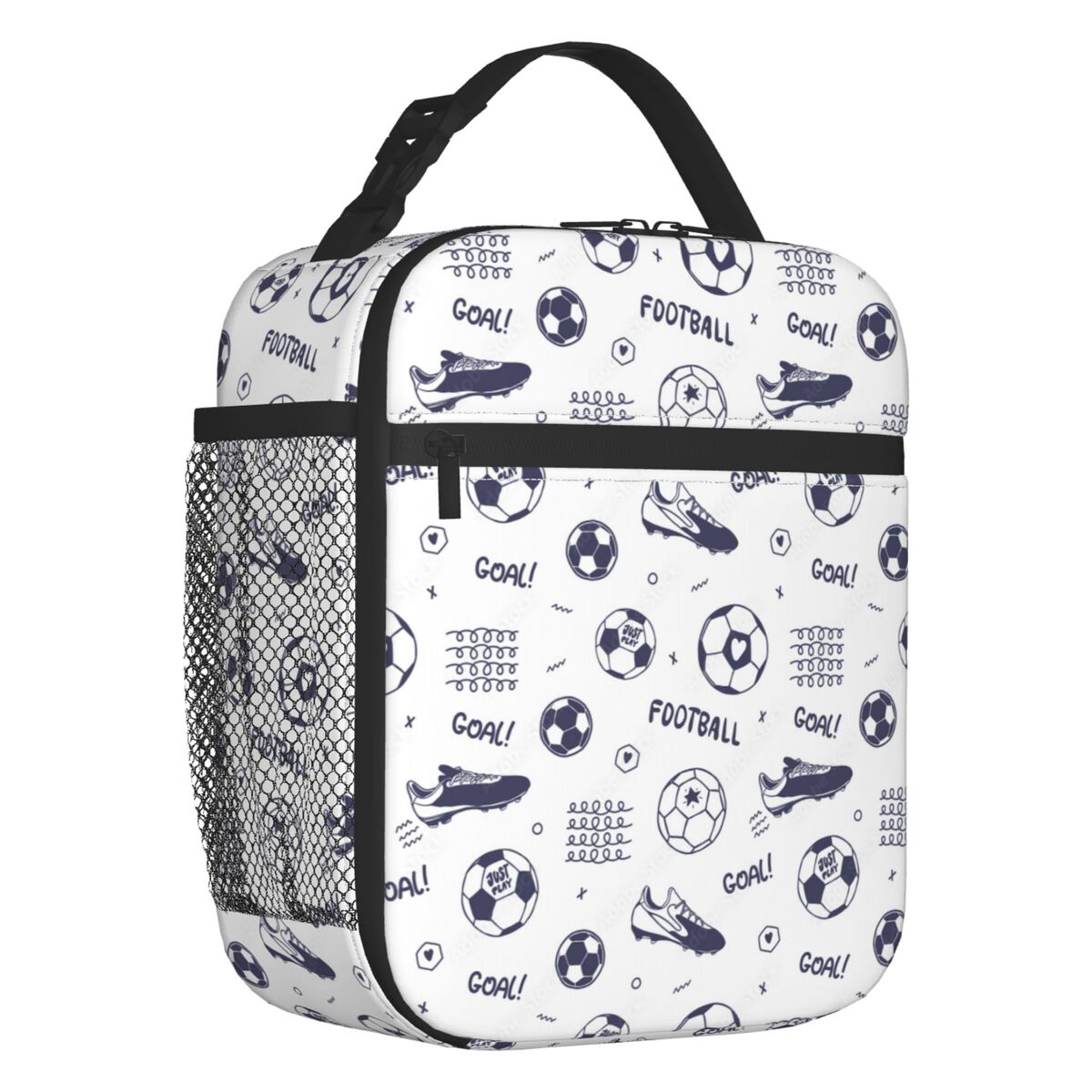 Soccer Boot Pattern Football Sport thermique Sac à lunch portable Tablette pour le déjeuner pour enfants Boîte à nourriture de stockage