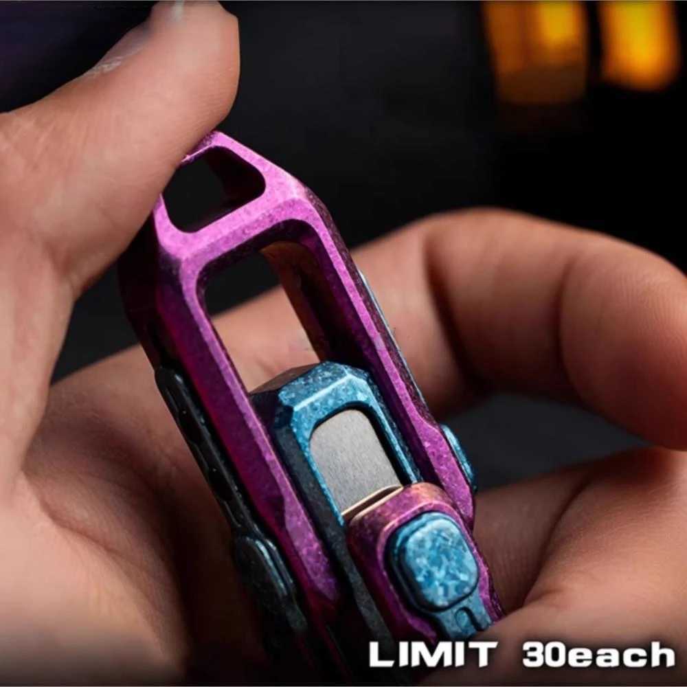 Decompressiespeelgoed Wanwu EDC HiBiBoy Crystal Ice Titanium Magnetic Double Push Slider Fingertip Gyro Metal Toys Stress Reliever 240413