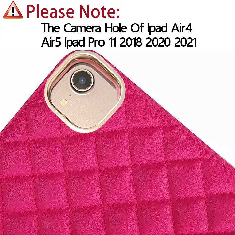 Tablet pc cases Bags funda case voor iPad 7e 8e 9e 10e gen iPad air4 air5 Pro11 iPad 9.7 2017 2018 Lambskin Stand Smart Case iPad Mini 4 5 6 Coque 240411