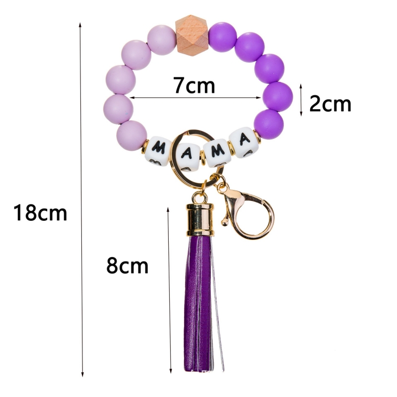 Hot Mother's Day mama silicone bracelet Key chain Women's anti-loss bracelet handmade bracelet