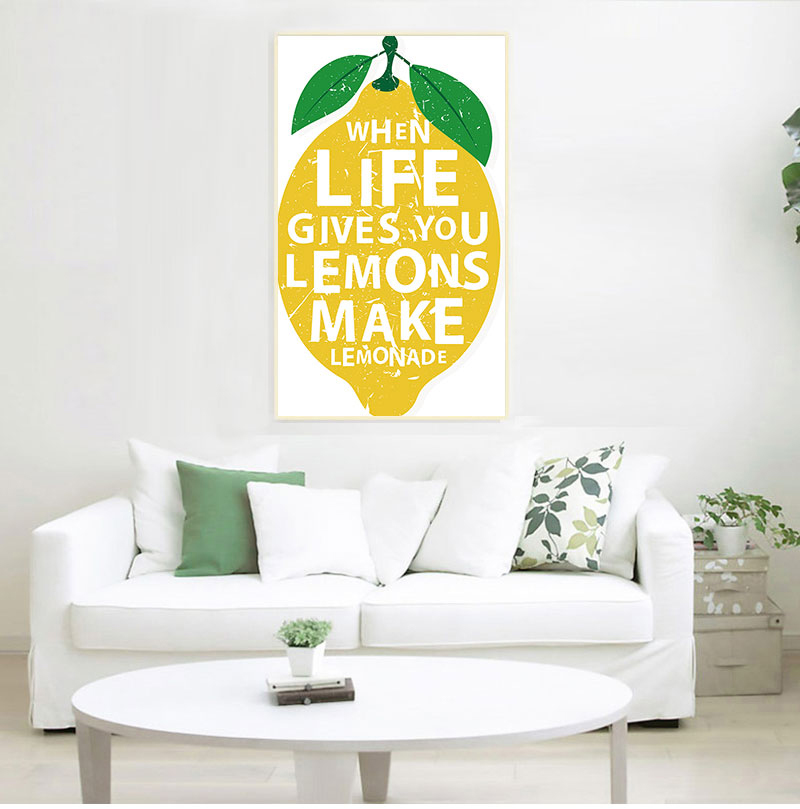 Moderne quand la vie vous donne des citrons faire des limonades décor de cuisine toile peinture imprimés affiche mur art images à la maison décorative