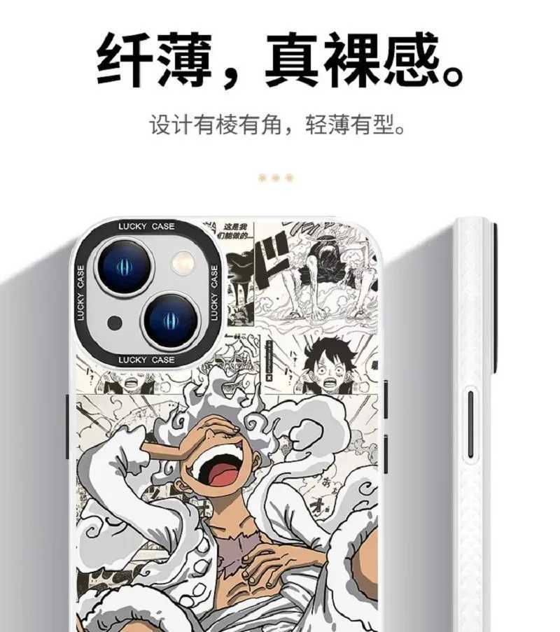 Comics Heroes Anime One Piece Luffy Nika Gear 5 telefoonhoes voor iPhone 15 14 13 12 11 XS Pro Max X XR Plus zachte siliconen achteromslag Capa 240413