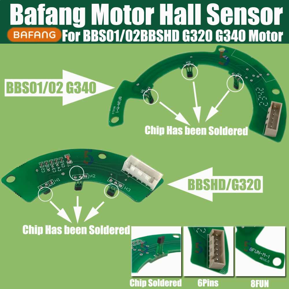 Bafang Motor Hall Sensor PCB PCB con placa de pasillo de motor de chip para BBS01 BBS02 G340 BBSHD G320 M615 Piezas de motor Bafang