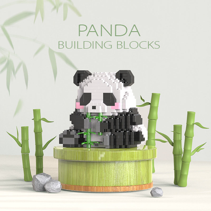 2023 New Creative MINI Chinese Animal Panda Model Building Block MOC DIY Diamond Bricks Toys for Children Boys Girls Gifts