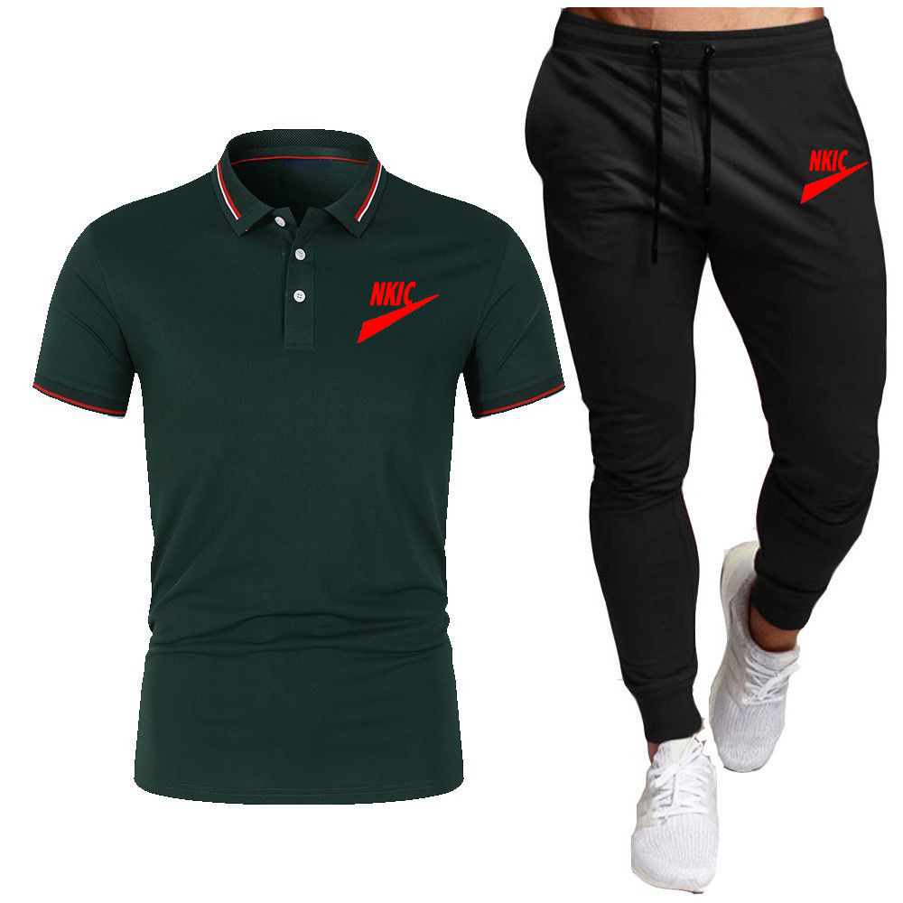 Summer Cotton T-Shirt Pants Set For Man Hot Sell Casual Fitness Jogger Suits New Short Sleeved Men's Tracksuit