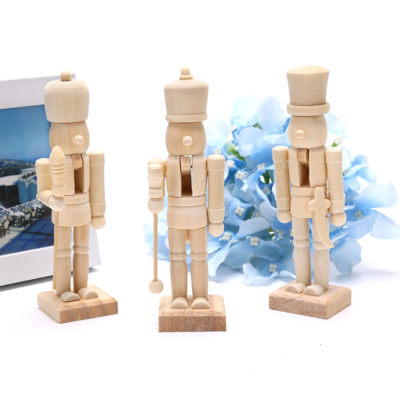 DIY 12 cm houten notenkraker poppen soldaat vorm poppenspel handgemaakte ambachtelijke decoratie