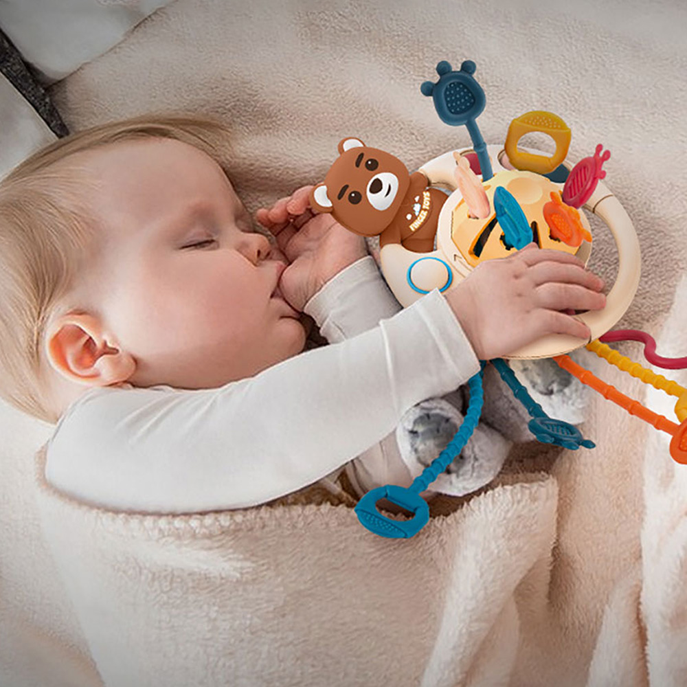 Montessori Toys Baby Educational Toy dla niemowląt 1 2 3 lata silikonowe zabawki ciągnące dziecięce sensory