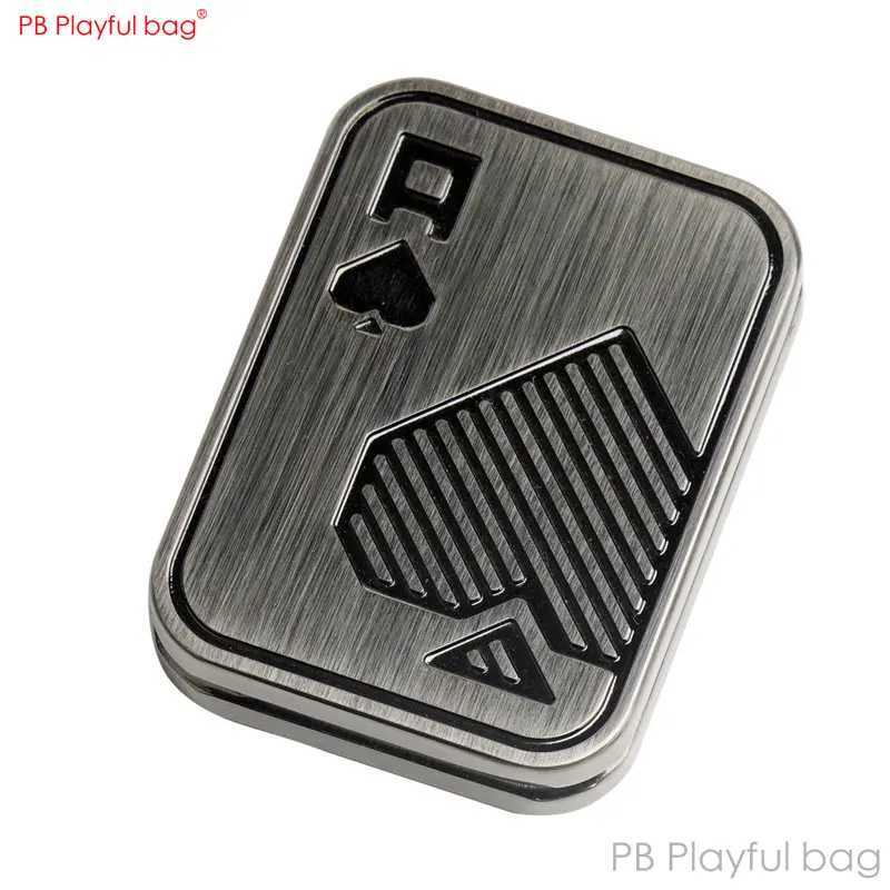 Decompression Toy EDC Poker Fidget Slider Zinc alloy Metal Decompression Magnetic Slider Stress Relief Toys Lightweight Poker Push Card TS41 240412