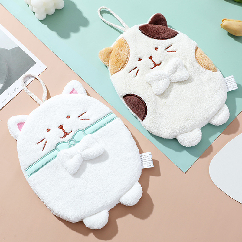 Toalhas de mão de gato fofo cozinha banheiro super absorvente toalha de microfibra de alta eficiência Toalha de limpeza de mesa