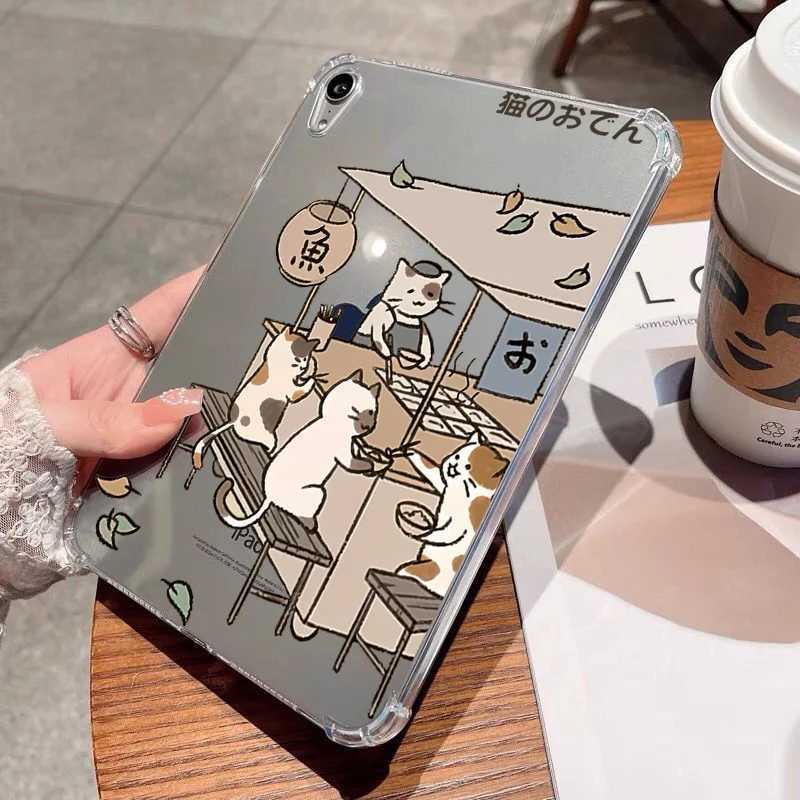 Tablet -PC -Koffer Taschen Freizeitkatze Soft Clear Deckung für iPad Air 5 4 3 2 9th 8th Generation Funda für iPad 9,7 10.2 Pro 11 10.5 Mini 6 5 4 2022 Fall 240411