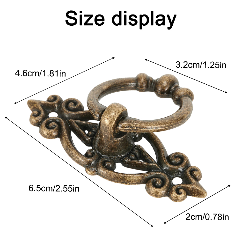 Retro Zinc Alloy Kitchen Drawer Cabinet Door Handle Furniture Knobs Hardware Cupboard Antique Pull Ring Handles With Screw