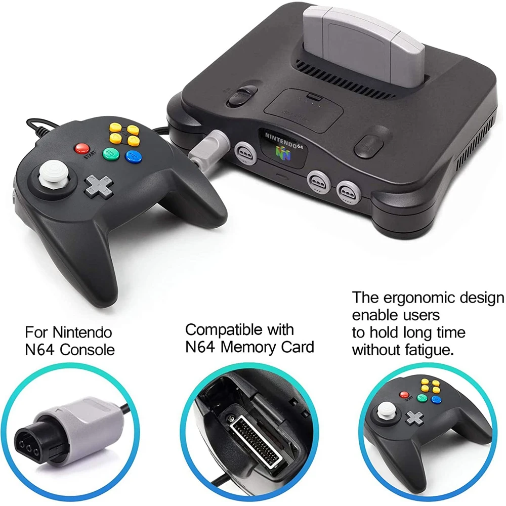 GamePads Miadore 2パックレトロN64コントローラーワイヤードクラシックミニゲームパッドリモートアップグレードされた日本のデザインジョイスティックウルトラN64コンソール