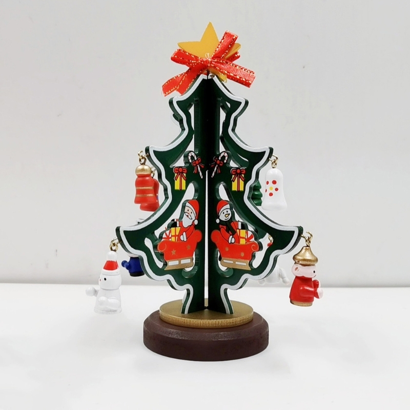 ウッドクリスマスツリー彫刻クリスマスお祝いのための完璧なギフトと装飾品ホリデーホームデコレーション