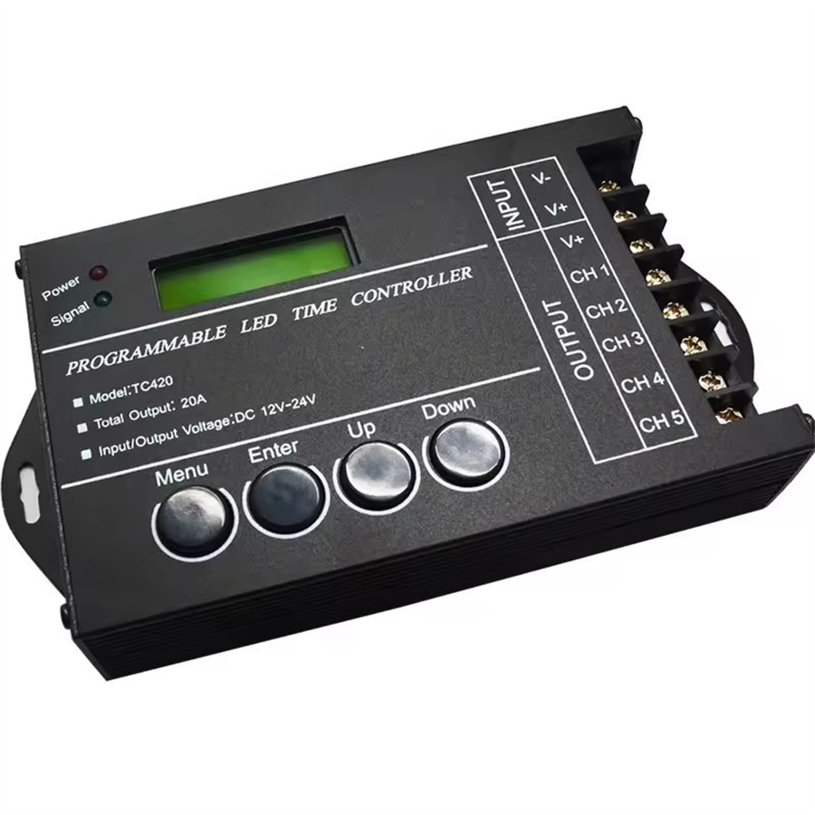 Программируемый контроллер времени TC420 Светодиод 5 каналов общий анод DC12/24V 5Channel Output 20A Светодиодный контроллер для аквариумного света