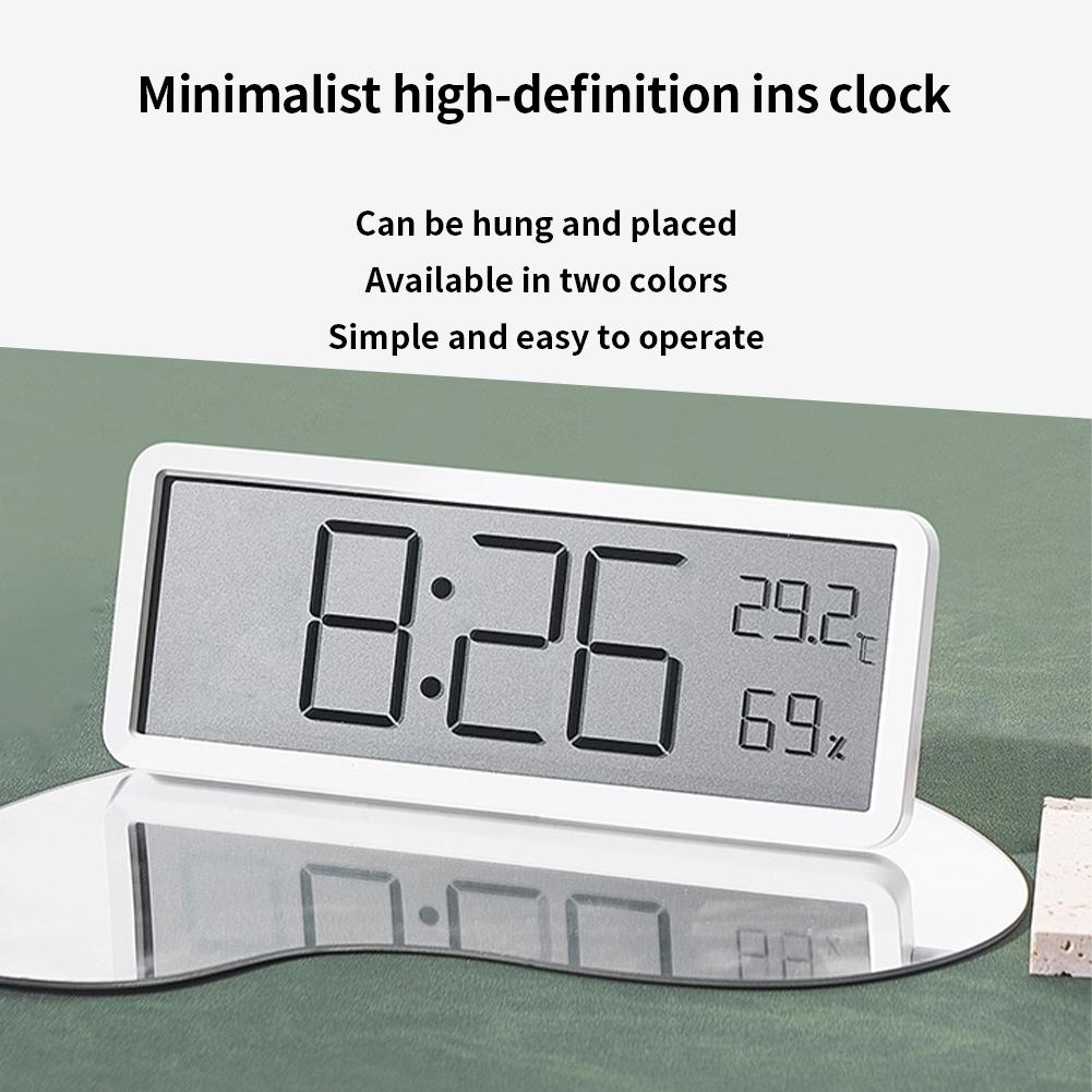 Youzi Digital Alarm Clock LCD Display Multifunctionele temperatuurvochtigheid Warmklok ultradunne elektronische klok