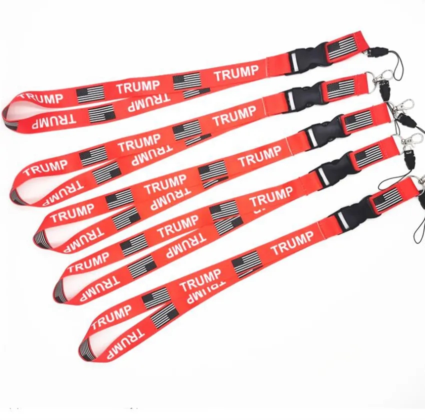 Trump Lanyards 2024 American Election Lanyard Pendants USA Flag Make America Great Key Ring Straps telefono cellulare o schede