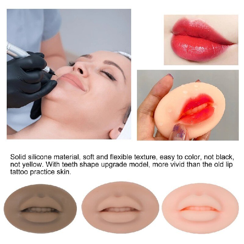 microblading réutilisable 5D Silicone Lip Skin Practice Européen solide pour le tatouage de formation débutant PMU Maquillage permanent