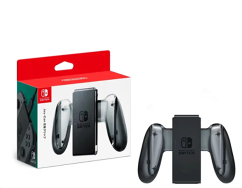 アクセサリーns nintendスイッチJoyconハンドルホルダーの黒色のUSBケーブル付きのオリジナルの新しい充電グリップ