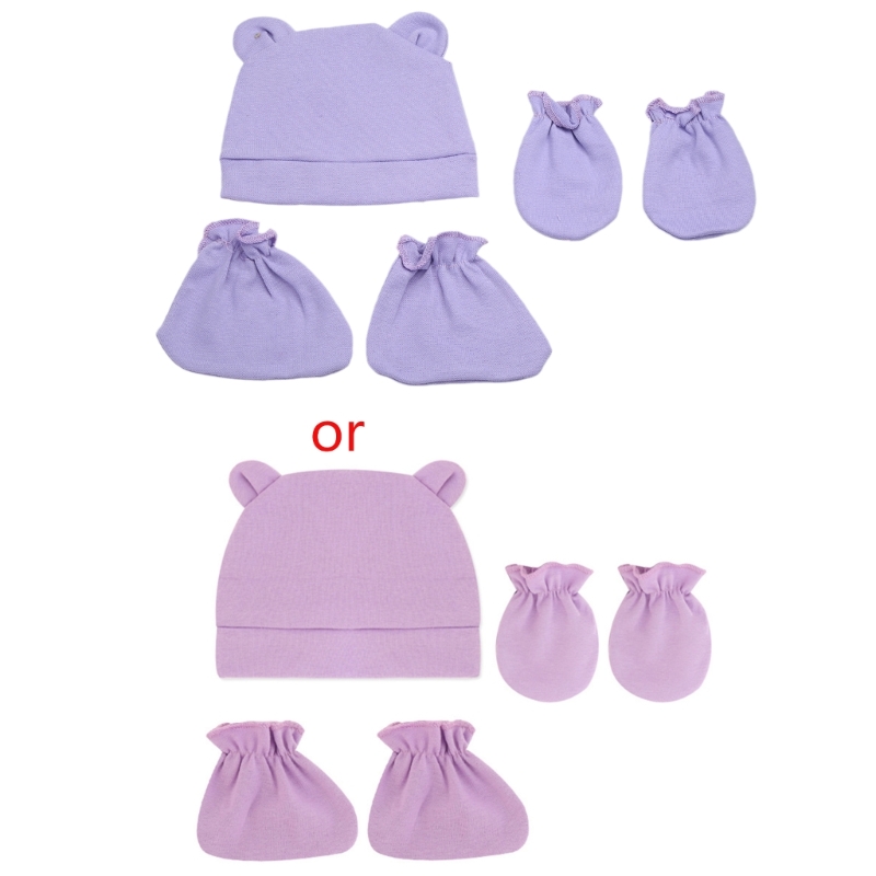 新生児の写真小道具の耳帽は幼児のための暖かい帽子靴下幼児の少年少女シャワーギフトY55b