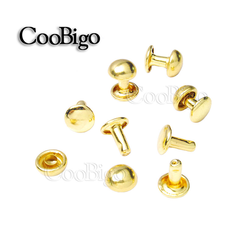 8mm Metal Double Cap Rivet Mushroom Stud Punk Rock Spike Diy Leathercraft Shoes Belt Plagment Pet Collar Accessories 