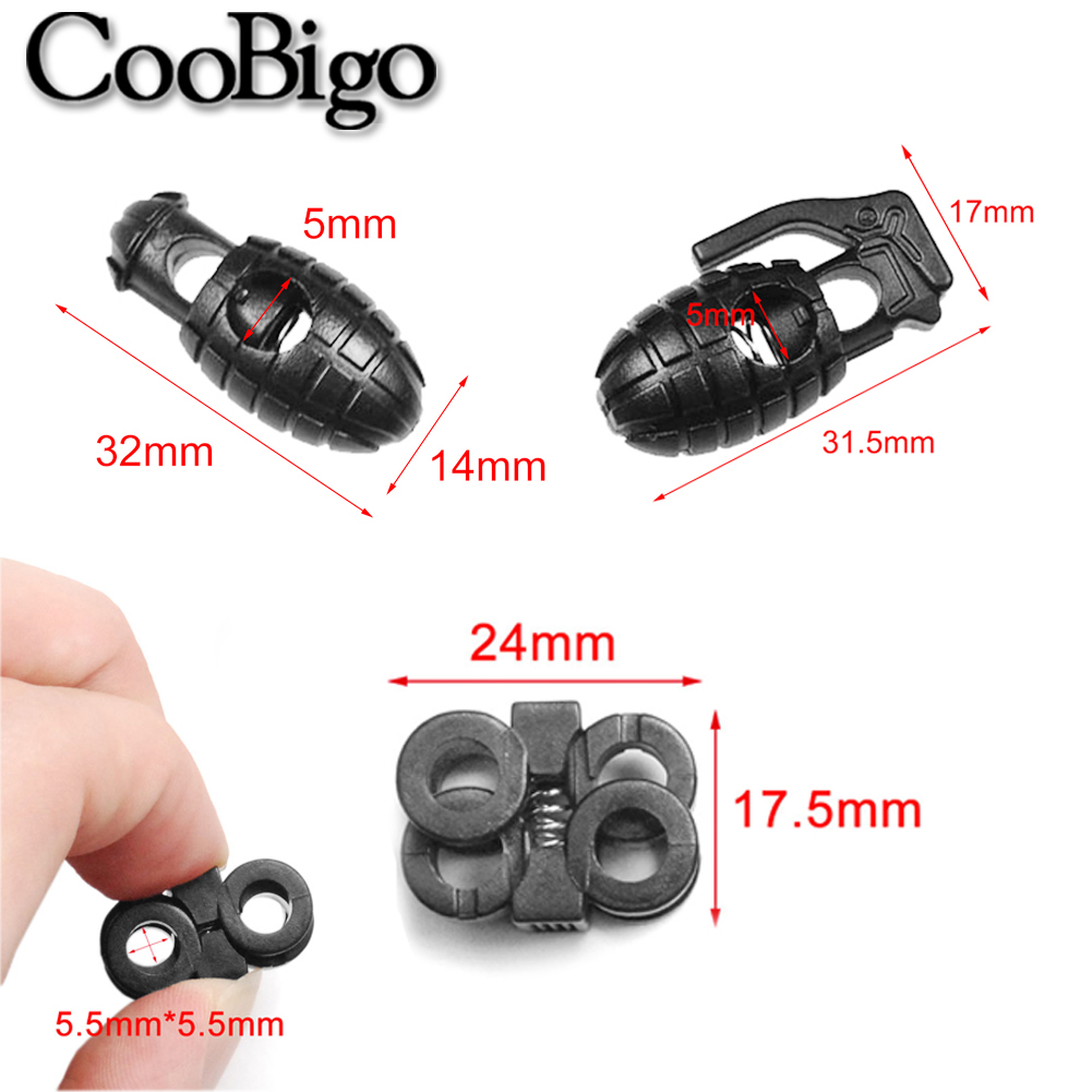 Cord Lock Lock Stopper a levetta molla Paracord Clip Clip Class Accessori la scarpa da scarpe da tiro sportivo.