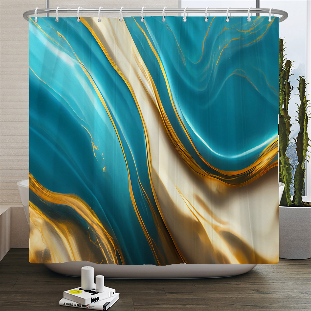 Водонепроницаемая полиэфирная ткань 3D ванная занавеска Геометрическая фигура для ванной комнаты занавесу для душа длинная 180*200 см.