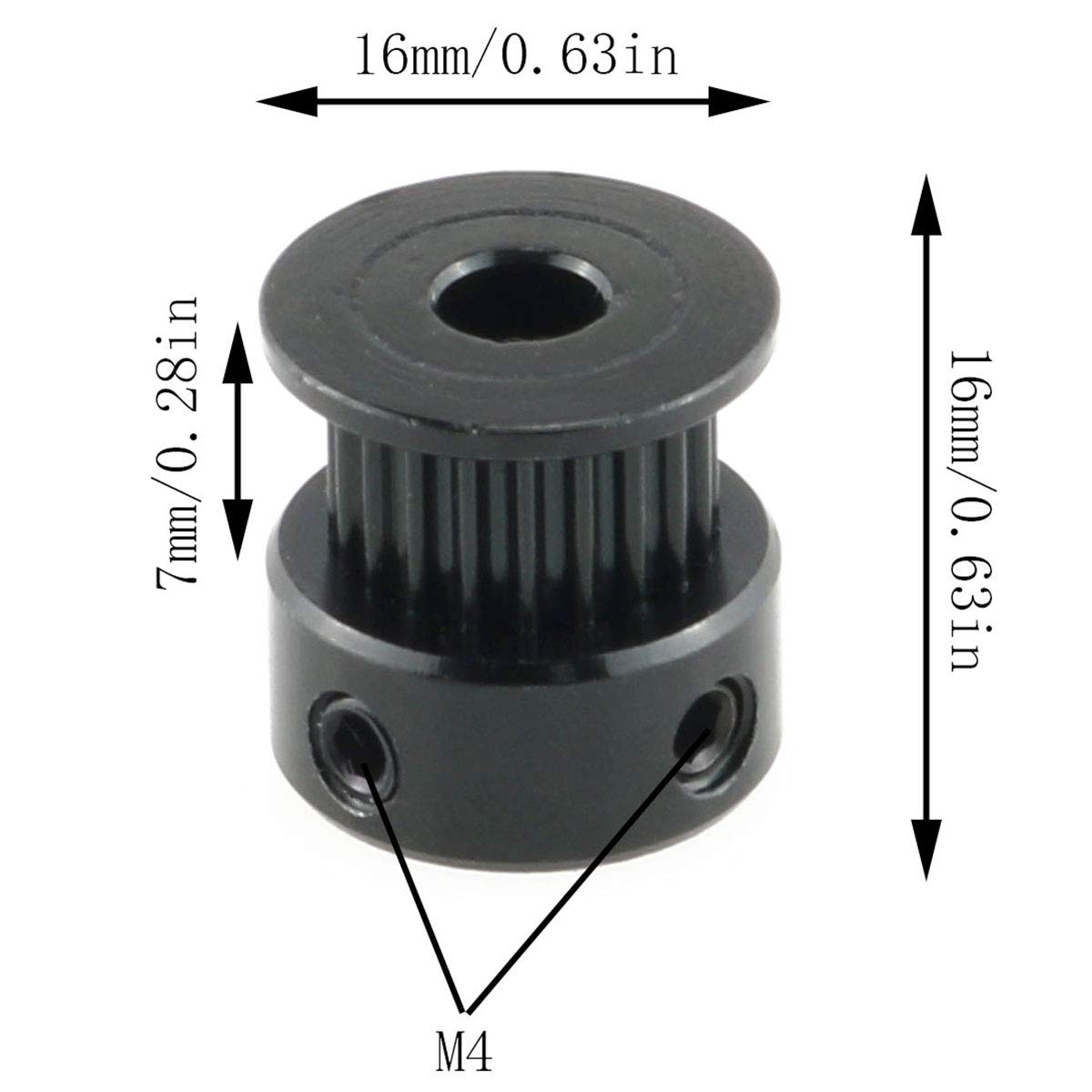 GT2 Pulley 20T 5 mm il rivestimento di crealità 3 V2 Pro 3S CR10 CR-10S CR6 SE 3D Parti della stampante 6 mm Larghezza Cintura 20 Denti 2GT