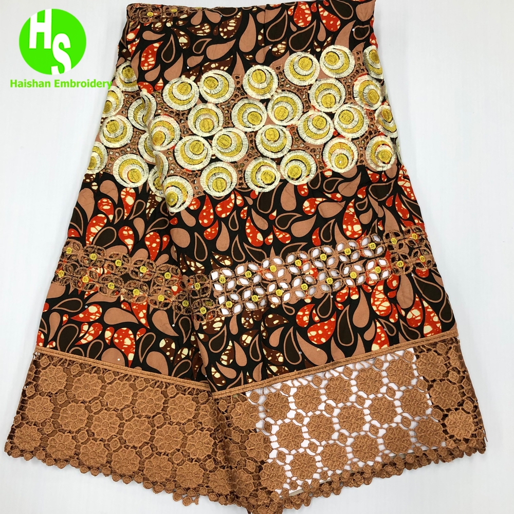 Nieuwste 5 yards Ankara Wax Lace Fabric 2023 Hight Qualiy African Wax Embroidery Fabric For Woman Party Dresses Material