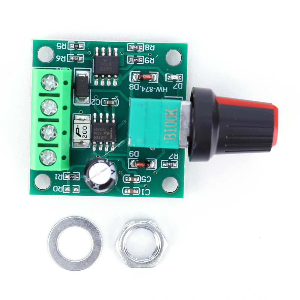 1-DC Motor Speed Controller Low Voltage Driver Motor Speed Regulator 1.8V 3V 5V 6V 12V 2A 1803BK with Speed Control Knob