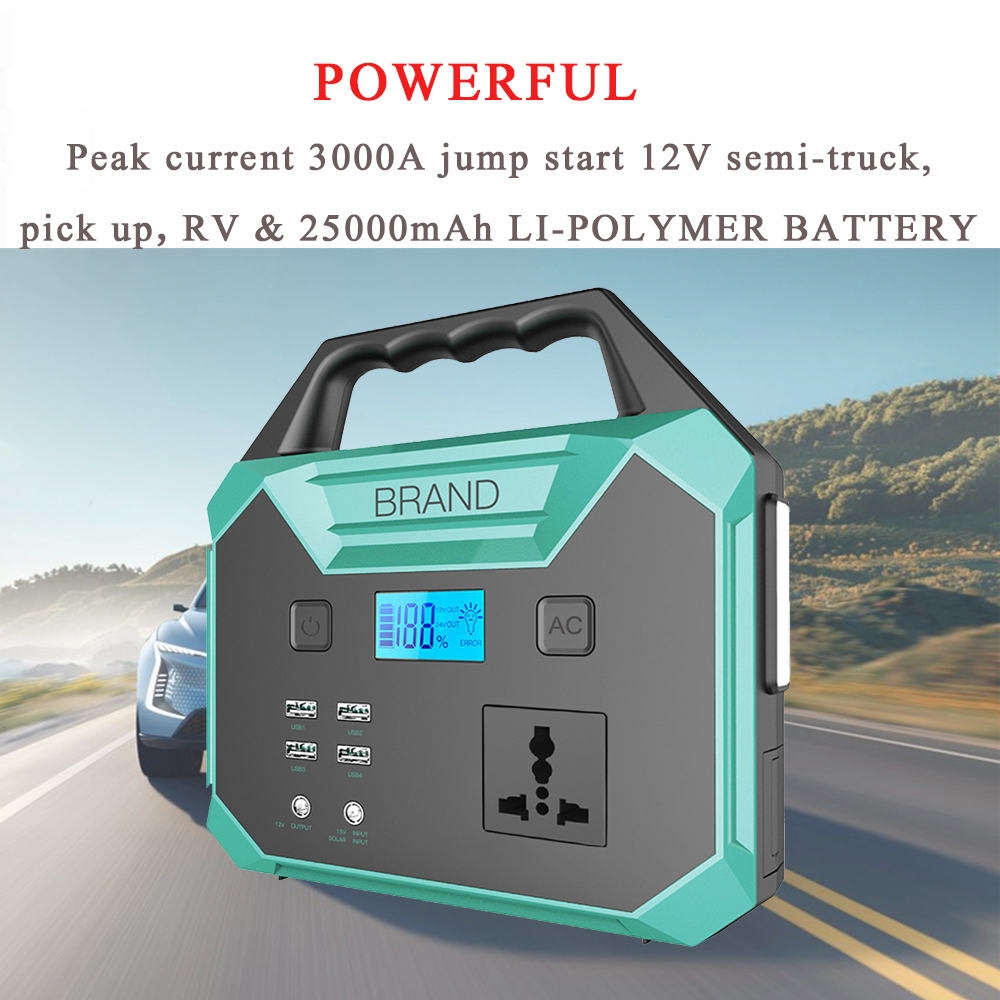 25000mAh Jump Starter Portable Power Bank Car Battery Booster 12V Auto Startanordning för bensindiesel 14L/12.8L Gratis frakt