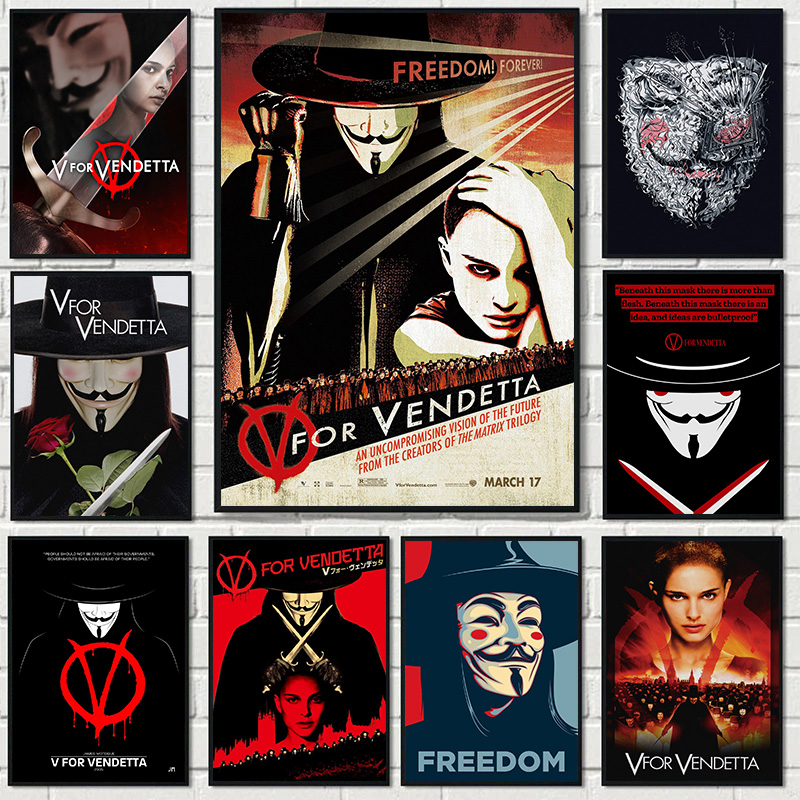 Film di hacker classici V venduta film retrò poster di tela dipinto di arte da parete immagini soggiorno