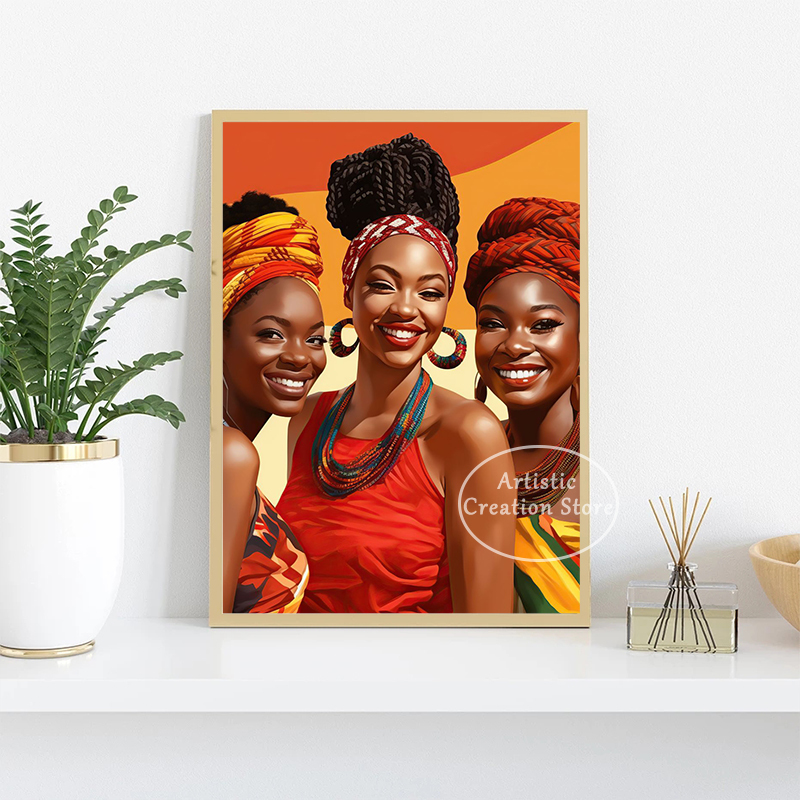 Femme africaine Art Affiche Canvas PEINTURE IMPREST