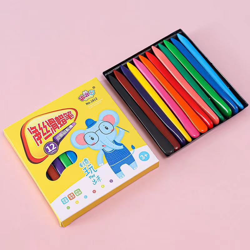 Crayons de plástico não são mãos sujas 12 canetas de pintura coloridas de jardim de cor de cor as de pintura a óleo infantil